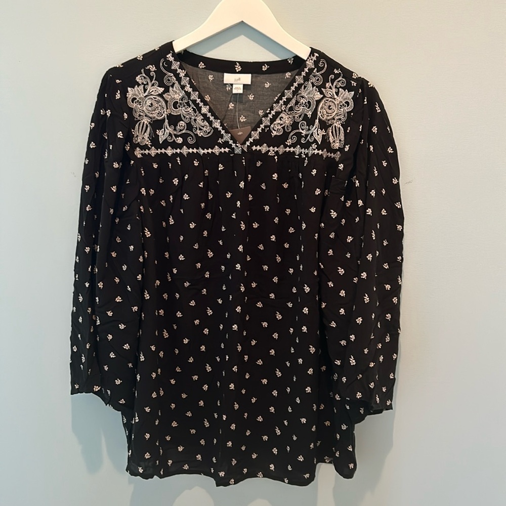 NWT J. Jill black top, Large